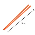 A pair of 24cm orange food-grade heat-resistant silicone chopsticks for children and adults - Chopsticks / 24cm / Orange
