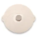 Cream silicone universal suction seal lid with spiral pattern and octagon knob - 12 Inch (Diameter 31cm)