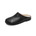 Minimalist black leather Tabi mules with split-toe design for women's summer wear. - 35 / Black