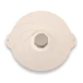 Beige silicone multifunctional lid with spiral pattern for sealing bowls and cups - 11 Inch (Diameter 28cm)