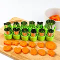 12-piece stainless steel vegetable and fruit cutter set with green protective handles - 12pcs Set / Green