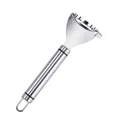 Stainless steel corn peeler tool for quick kernel stripping in silver finish metal - Double Black Line Style
