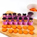 12-piece stainless steel vegetable cutters with purple handles and various shapes on board - 12pcs Set / Purple