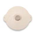 Cream-colored silicone suction lid for bowls and cups featuring a modern spiral design - 9 Inch (Diameter 23cm)
