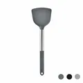Professional grey silicone turner spatula with heat resistant stainless steel handle - Spatula
