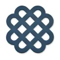 Durable navy blue floral silicone heat resistant mat for dining table and kitchen pots - Dark Blue