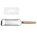 Professional stainless steel cheese grater with wooden handle and protective cover - Bag Packaging