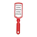 Durable stainless steel handheld cheese grater featuring an ergonomic red handle - Red