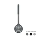 Silicone slotted skimmer spoon with stainless steel handle available in 3 colors - Slotted Spoon