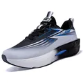 Ultra-light sports running shoes in stylish black and white gradient with blue accents - 35 / Grey Blue