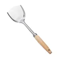 Professional grade stainless steel spatula with an ergonomic wooden handle for cooking - Spatula