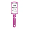 Pink handheld stainless steel cheese grater and vegetable shredder for kitchen use - Purple