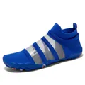 Blue breathable knit water shoe with transparent mesh panels for beach and diving - 36 / Sapphire Blue
