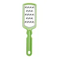 Stainless steel handheld cheese grater and vegetable shredder with a green handle - Green