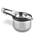 Professional stainless steel measuring cups set with engraved scale for baking tools - 430 Stainless Steel 7-Piece Measuring Cup Set (Bag)