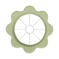 Green flower-shaped apple slicer with stainless steel blades for fruit coring - Green