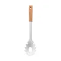 Servidor de pasta de silicona blanca duradero con mango ergonómico de madera natural - Servidor de Espaguetis