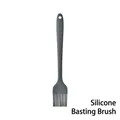 Durable heat-resistant silicone basting brush in dark grey for kitchen cooking and baking - Small Oil Brush