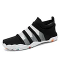 Breathable black and white slip-on water shoes for swimming and beach activities - Black and White