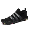 Black quick-dry water shoes with mesh panels and colorful sole accents for swimming - All Black