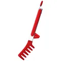Red heat-resistant silicone BBQ tongs with built-in stand and stainless steel handle. - 9 Inch / Red