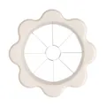 Modern minimalist beige flower-shaped apple slicer with sharp stainless steel blades - White