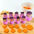 Professional 12-piece stainless steel vegetable and fruit cutter set with pink guards - 9-Piece Set / Purple