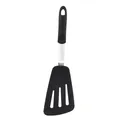 Professional heat resistant silicone slotted spatula turner with stainless steel handle - Fish Spatula (Angled Slotted)