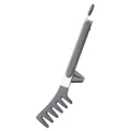 Pince de cuisine en silicone gris résistant à la chaleur avec support et manche en inox. - 9 Pouces Gris
