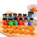 Professional 12-piece stainless steel vegetable and fruit cutter set with colorful hand guards - 12pcs Set / Multicolor
