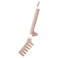 Pince de cuisine en silicone rose pêche résistante à la chaleur avec support inclus - 9 Pouces Khaki