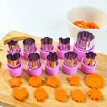 12-piece stainless steel vegetable and fruit cutter set with colorful shapes - 10-Piece Set / Purple