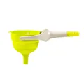Embudo de cocina plegable de silicona verde lima con mango largo de diseño ergonómico - Grande (10,5 cm de Diámetro) / Verde Brillante