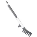 Grey professional heat-resistant silicone pasta tongs with built-in stand and feet - 12 Inch / Gray