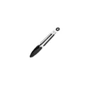 Heat-resistant silicone kitchen tongs with non-slip handle in black and silver - 7" / Black