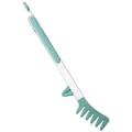 Teal silicone and stainless steel BBQ food tongs with built-in heat resistant stand - 12 Inch / Lake Green