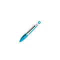 Professional heat resistant blue silicone kitchen tongs for grilling and cooking - 7" / Blue