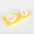 Cortador de huevos manual multifunción 2 en 1 amarillo para rebanar y trocear - Amarillo
