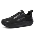 Professional lightweight black racing running shoes for men with breathable mesh upper - 36 / Black