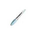 Light blue heat-resistant silicone kitchen tongs with durable stainless steel handle - 9 Inch / Light Blue