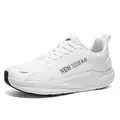 Professional all-white breathable mesh running shoes for athletic training and racing - 36 / White