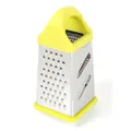 4-in-1 stainless steel box grater with yellow handle and storage base container - Grater (023413) / Yellow