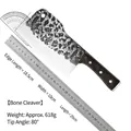Heavy duty forged hammered cleaver knife with wooden handle and 18.5cm blade length - Cleaver