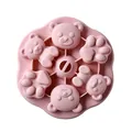 Moule en silicone rose en forme d'ours et de patte pour bébé, pudding et gelée - Rose