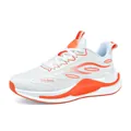 Lightweight white and orange breathable mesh running shoes for men and women sneakers - 36 / Orange