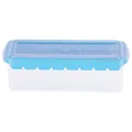 Blue 24-grid silicone ice cube tray with clear storage box and lid for refrigerator - Sky Blue