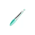 Heat-resistant mint green silicone food tongs with stainless steel locking handle - 9 Inch / Mint Green