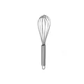 Professional stainless steel 6-wire hand whisk with ergonomic tubular handle for baking - 10"