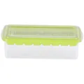 24-grid green silicone ice cube tray with clear lid and storage container bin - Grass Green