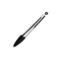 Heat resistant stainless steel kitchen tongs with non-slip silicone tips and hanging loop - 12 Inch / Black